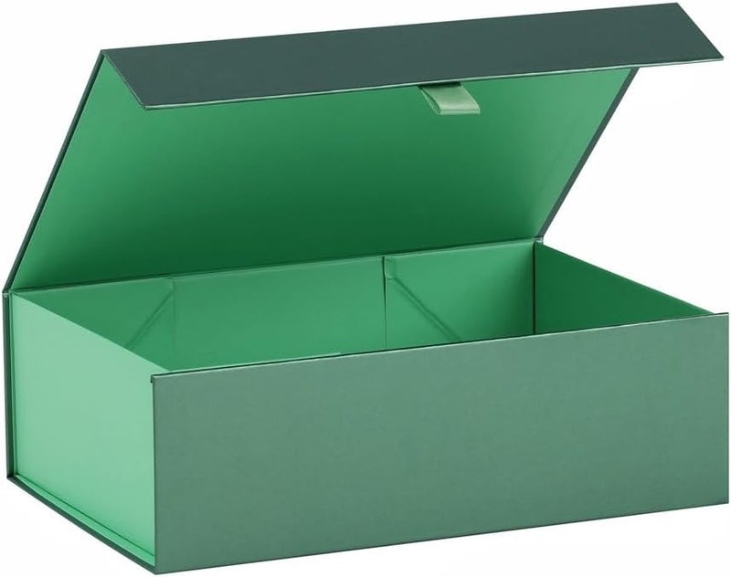 PLINJOY Green Gift Box for Presents 10.8x7.5x3.5 Inches Magnetic Gift Boxes with Lid Luxury Gift Box for Rectangle Collapsible for Bridesmaid, Wedding,Birthday Gift Packging - Image 1